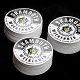 89mm circular vinyl stickers