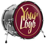Custom printed brushed gold bass drum head