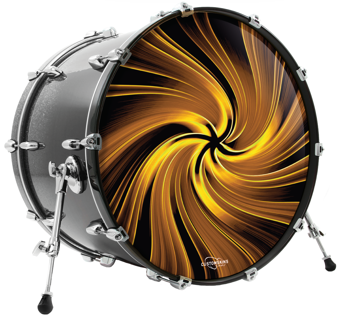 Caramel Swirl custom bass drum head – Customskins