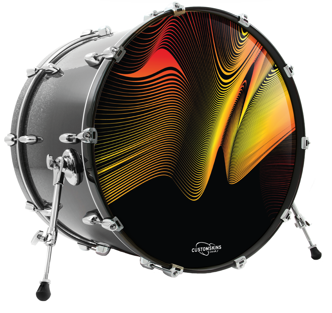 Coloured Waves custom bass drum head – Customskins