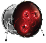 Glowing Red Circles custom bass drum head
