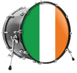 Irish Tricolour custom bass drum head
