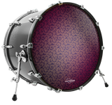 Purple Floral custom bass drum head