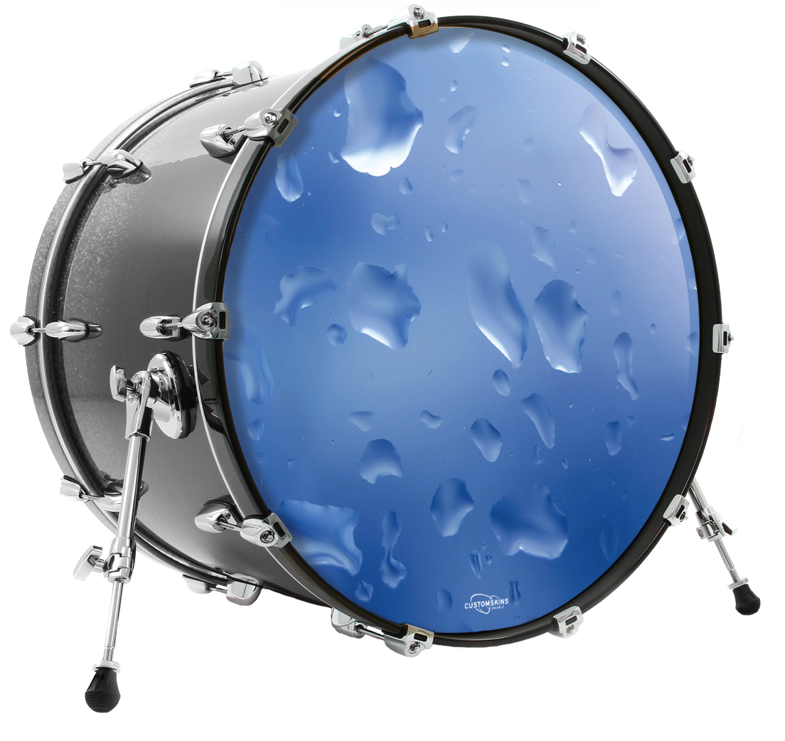 Raindrops custom bass drum head – Customskins