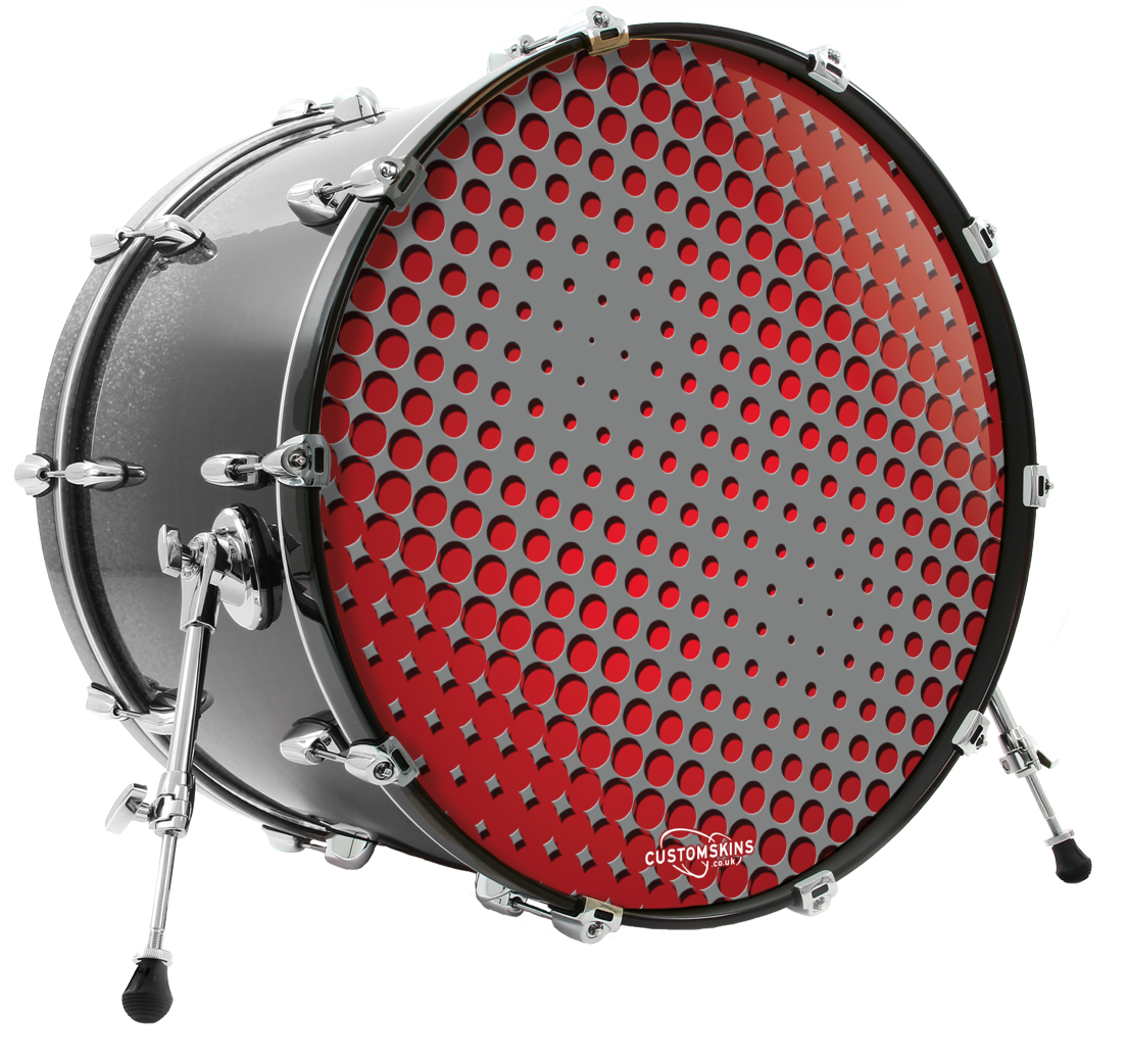 Red Dots custom bass drum head – Customskins
