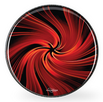 Red Space Swirl custom bass drum head