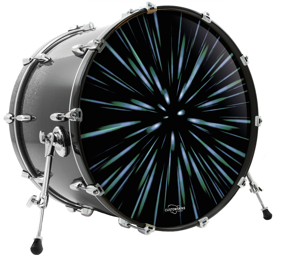 Spacewarp custom bass drum head – Customskins