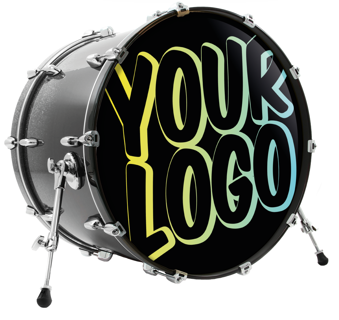 Custom printed bass drum head deals