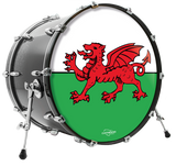 Welsh Dragon custom bass drum head