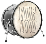 Custom printed calfskin look bass drum head