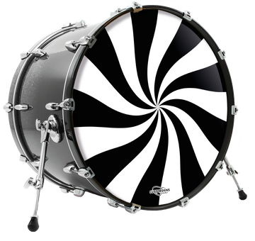 Black Twirl custom bass drum head Customskins
