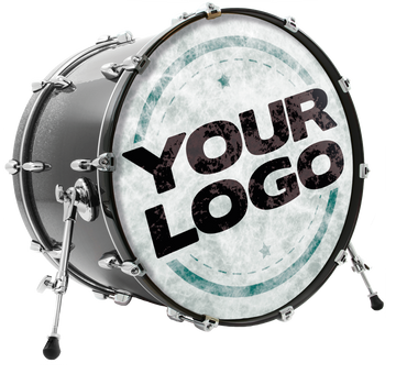 Custom printed fiberskyn look bass drum head Customskins