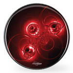 Glowing Red Circles custom bass drum head