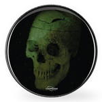 Green Skull custom bass drum head