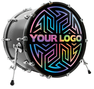 Custom printed holographic bass drum head Customskins