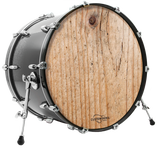 Woodgrain custom bass drum head